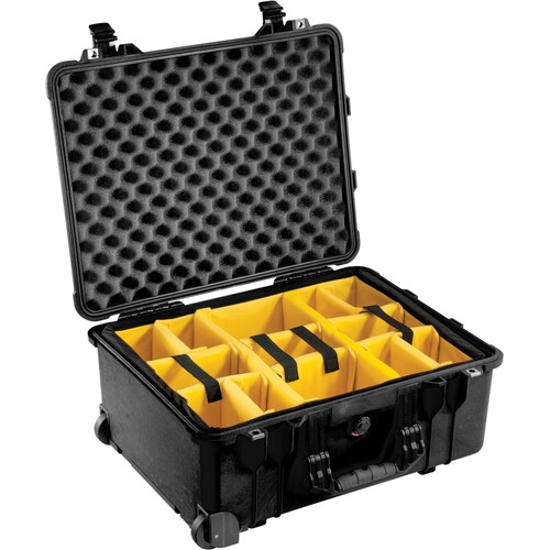 Pelican 1560 Case - With Padded Divider Set (Black)