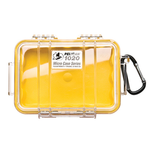 Pelican 1020 Micro Case (Clear with Yellow)