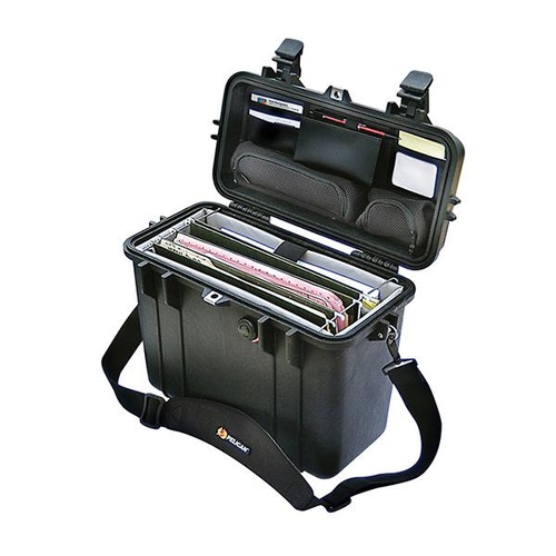 Pelican 1430 Case - With Office Divider and Lid Organiser (Black)